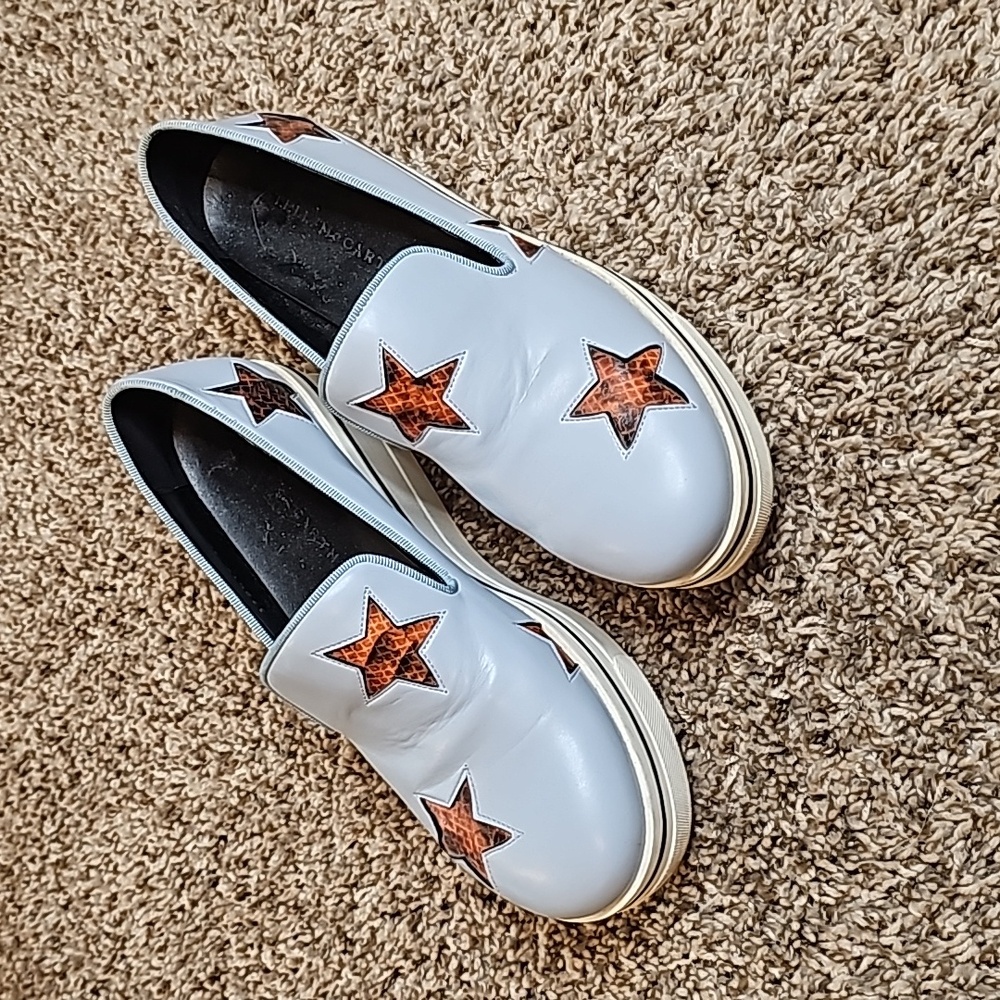 Stella McCartney Blue Faux Leather Binx Star Platform